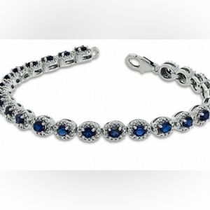 Sterling Silver Sapphire diamond bracelet